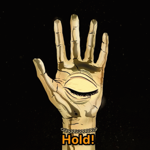 Enigmatic Eye On Hand Blinking GIF