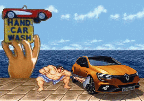 Hand Car Wash Flintstone Car GIF