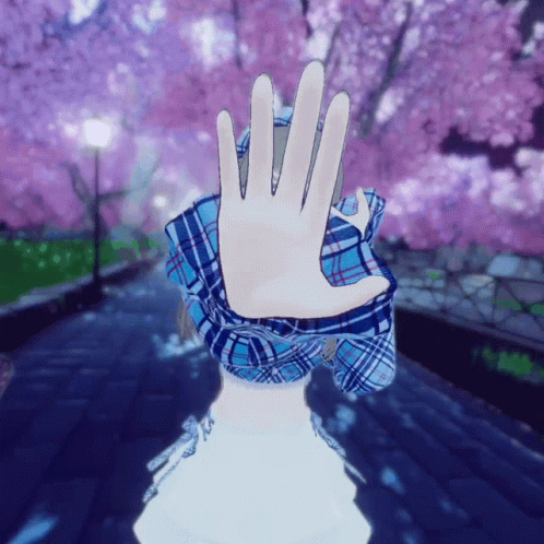 Hand Covering Person's Face by Cherry Blossom Tree
