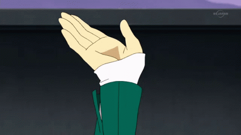 Hand Held Up In Front Of BS Japan Sign GIF
