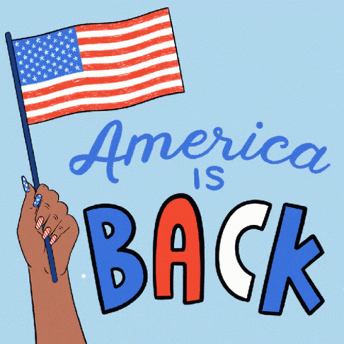 Hand Holding American Flag America Is Back