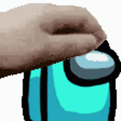 Hand Holding Blue Among Us Character GIF