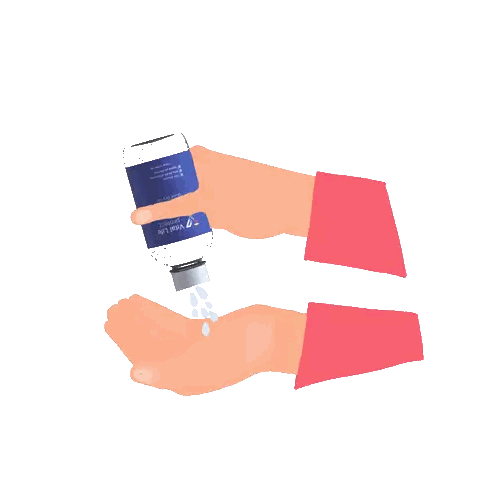 Hand Holding Bottle Saying Vital Life