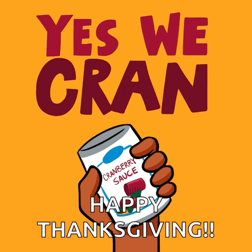 Hand Holding Cranberry Sauce Can Yes We Cran