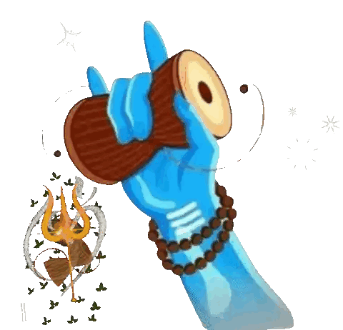 Hand Holding Drum with Trident