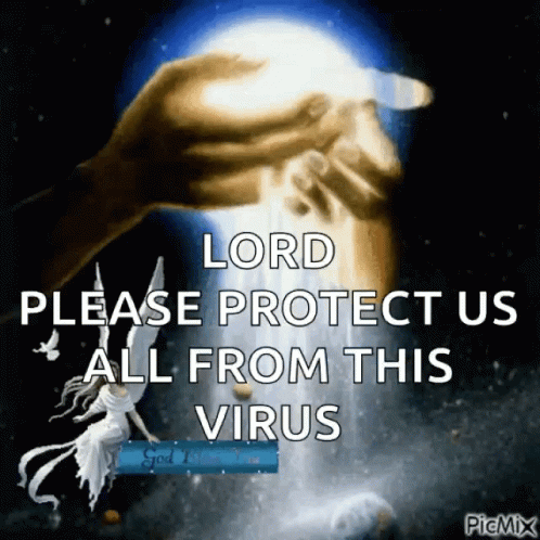Hand Holding Light Saying Lord Please Protect Us All from This Virus