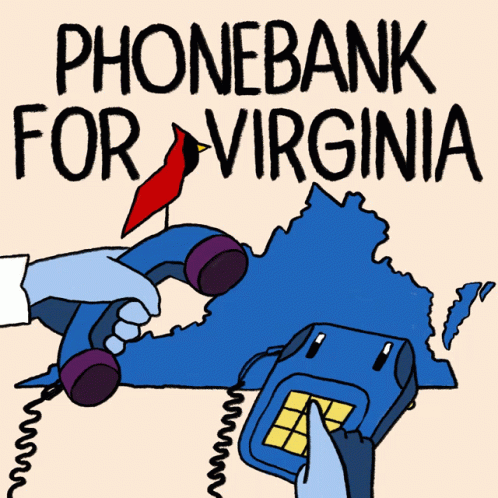 Hand Holding Phone for Phonebank for Virginia