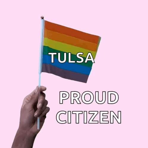 Hand Holding Rainbow Flag Tulsa Proud Citizen