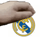 Hand Holding Real Madrid Logo