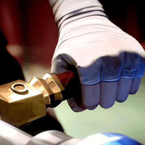 Hand Holding Sword With O on Handle