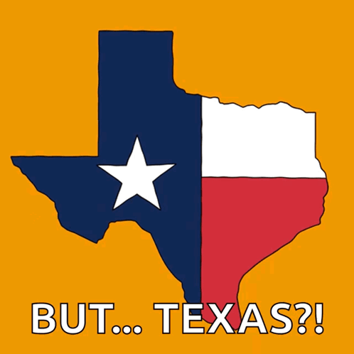 Hand Holding Texas Map Saying But Texas
