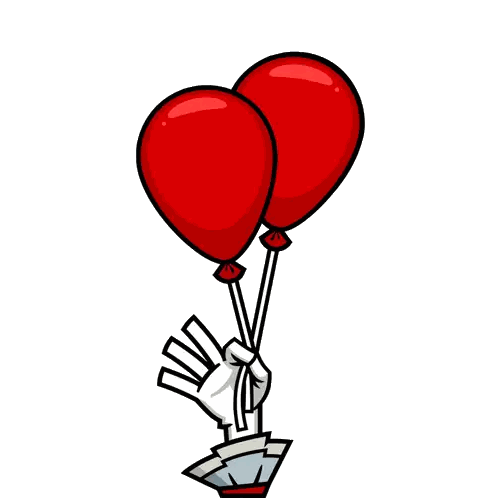 Hand Holding Two Red Balloons