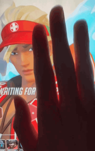 Hand in Front of Screen Waiting For