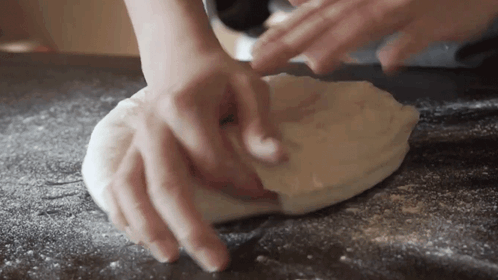 Hand Knead Dough On Flour GIF