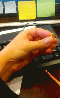 Hand On Keyboard With Sticky Notes GIF