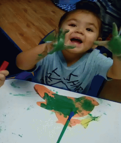 Hand Paint Messy Cute Kid GIF