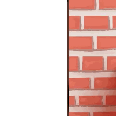 Hand Peeking From Behind Red Brick Wall