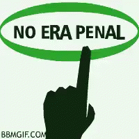 Hand Pointing at No Era Penal Sign