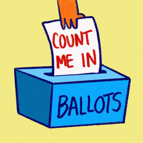 Hand Putting Ballot Into Ballot Box GIF
