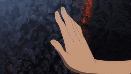 Hand Touching Dark Surface
