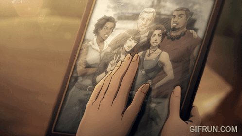 Hand Touching Picture of Group of People Gifrun.com