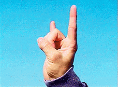 Hand Waving Hook Em Sign GIF