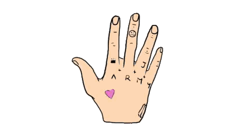 Hand with Army Written