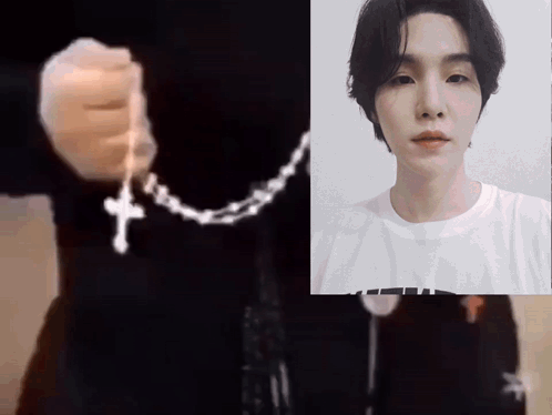 Hand With Cross Next to Face