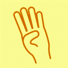 Hand with Four Fingers Up
