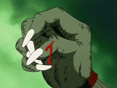 Hand With Long White Nails And Red Arrow GIF