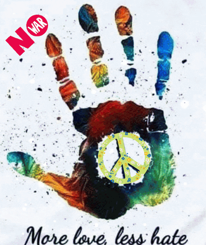 Hand With Peace Sign Saying More Love Less Hate