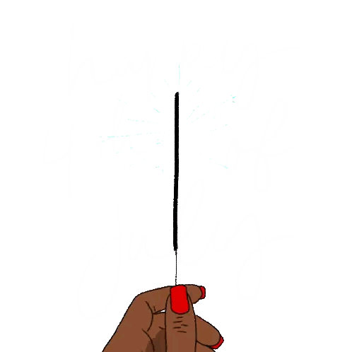 Hand With Red Nail Polish Holding Sparkler