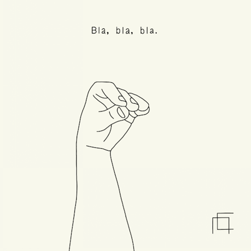 Hand With Words Bla Bla Bla