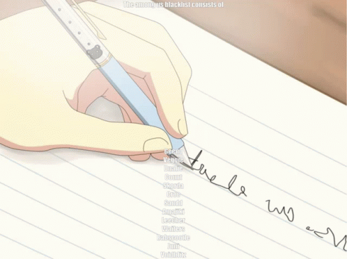 Hand Writing The Month's Blacklist Consists Of GIF