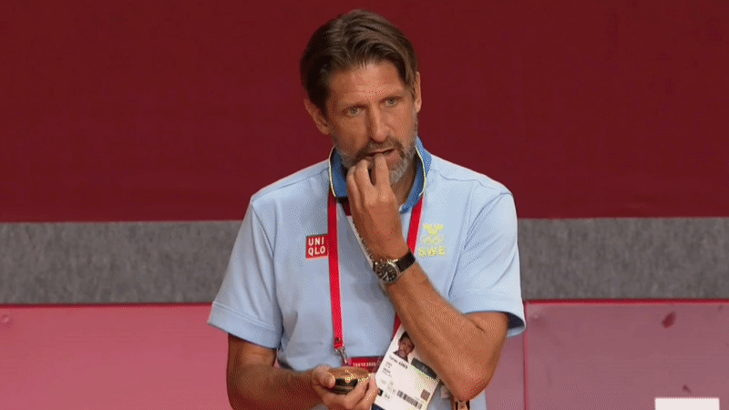 Handball Coach Removing Floss GIF