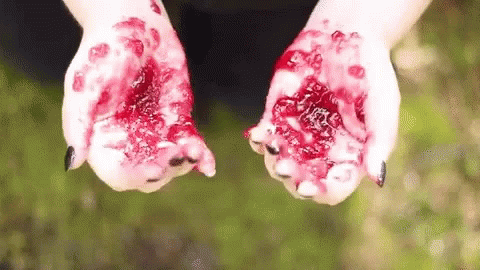 Hands Covered In Blood And Jelly GIF
