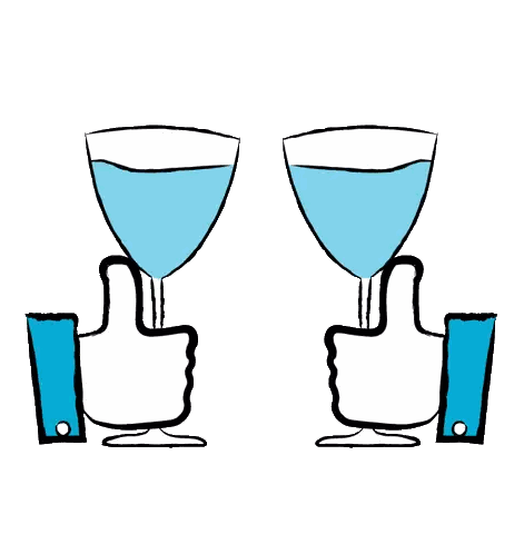 Hands Holding Wine Glasses Thumbs Up