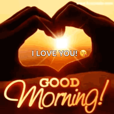 Hands Making Heart Shape With Sun And I Love You GIF
