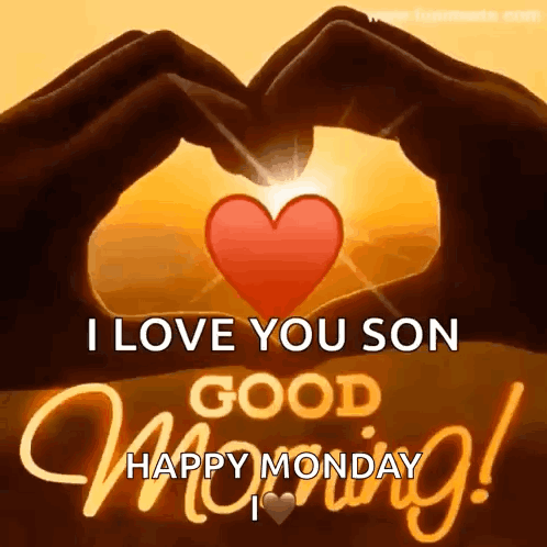 Hands Making Heart With I Love You Son