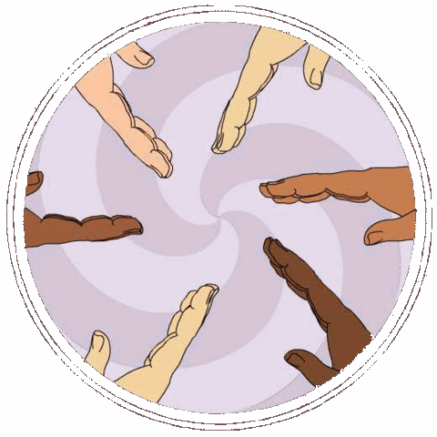 Hands of Different Races Stacked in Circle