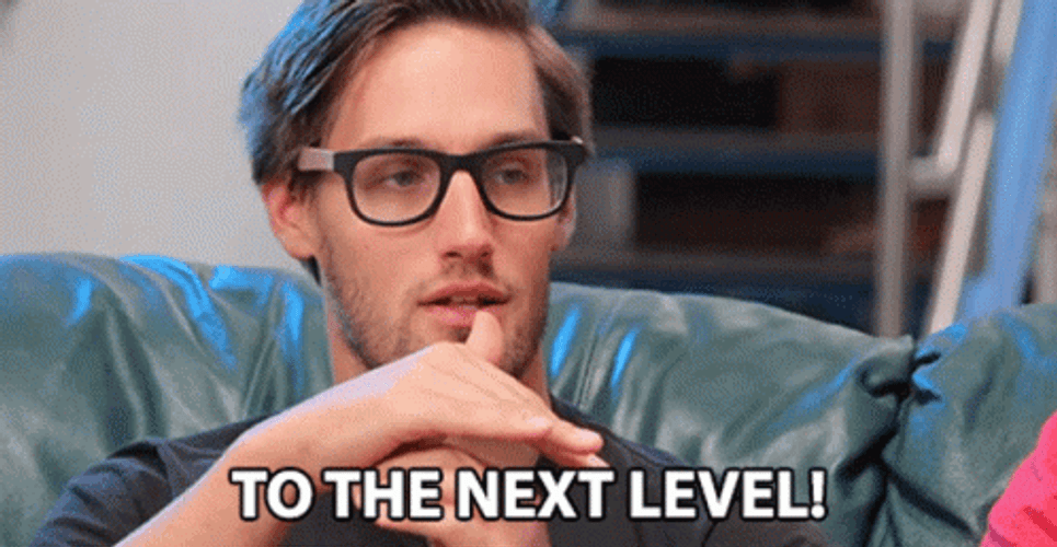 Handsome Guy Motions Level Up  GIF