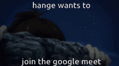 Hange Wants To Join The Google Meet With A Picture Of A Person Behind A Rock GIF