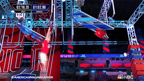 Hanging Ninja Competitor American Ninja Warrior GIF