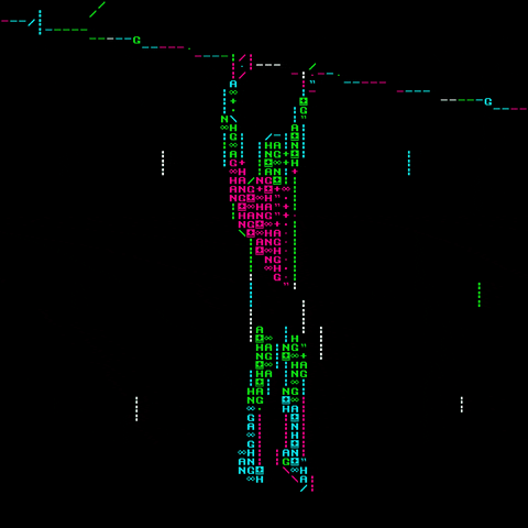 Hanging On Neon Design Revolution GIF