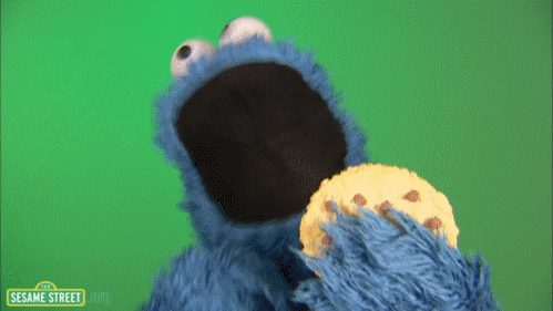 Hangry Cookie Monster Chomping Sesame Street GIF