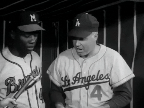 Hank Aaron With Duke Snider GIF