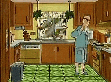 Hank Hill Failing To Shoot Garbage GIF