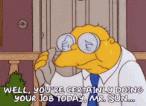 Hans Moleman Hot Sun Burning GIF