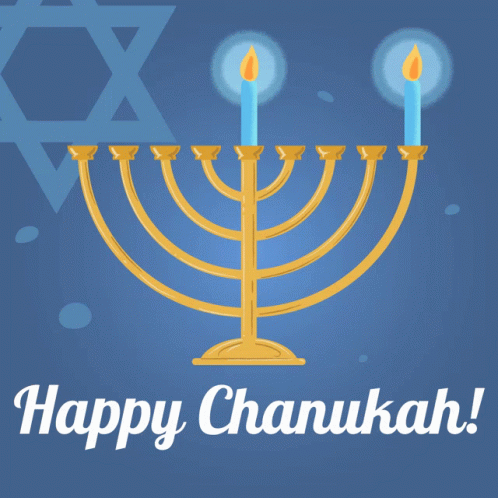 Hanukkah Candle Lighting Illustration GIF