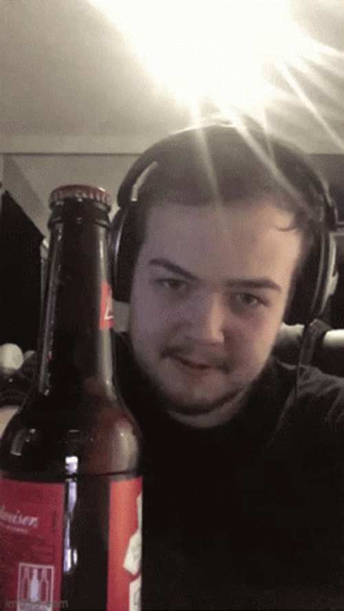 Happily Drinking Beer GIF